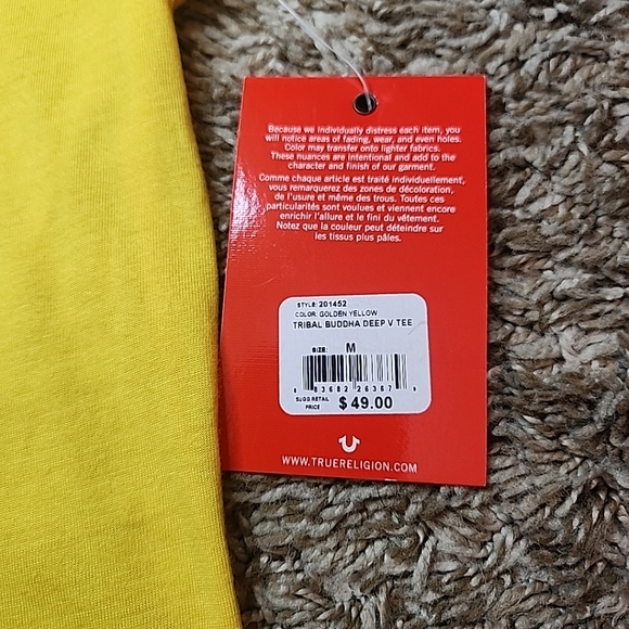 True Religion Tribal Buddha Deep V Tee World Tour 2002 Los Angeles Sz M - Picture 4 of 9